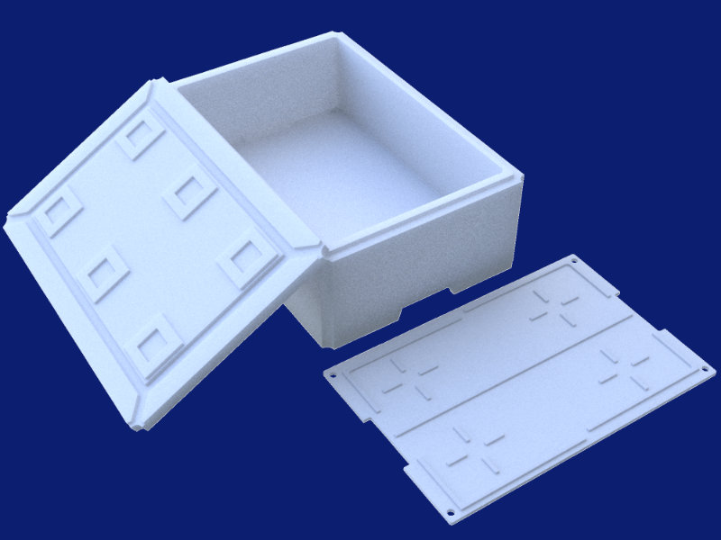 Fish Box; Fisch Box; Fischkiste; Fish Box with Lid and Insert; Thermofischbox mit Deckel und Einlage; Fischkiste mit Deckel und Einlage, Produkte aus expandierbrem Polystyrol; Fischboxen, Fischkisten, Fish Box
