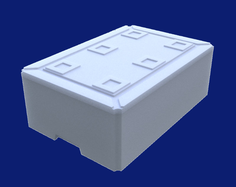 Fish Box; Fisch Box; Fischkiste; Fish Box with Lid and Insert; Thermofischbox mit Deckel und Einlage; Fischkiste mit Deckel und Einlage, Produkte aus expandierbrem Polystyrol; Fischboxen, Fischkisten, Fish Box